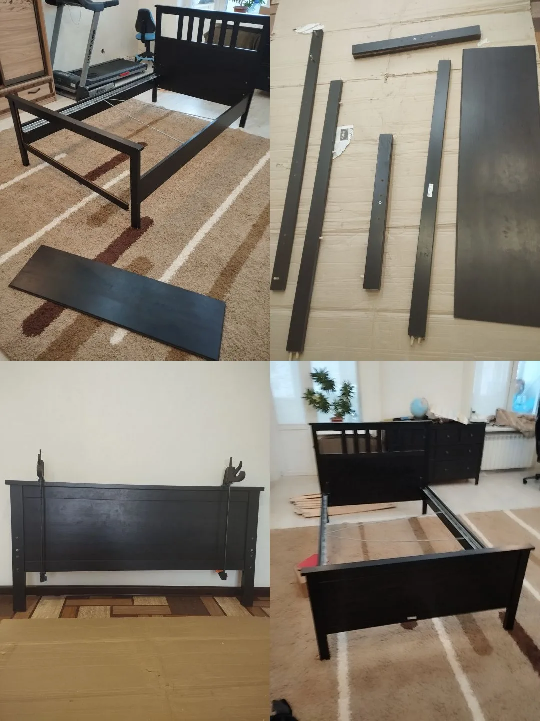 Кровать, тёмный каркас — пример работы